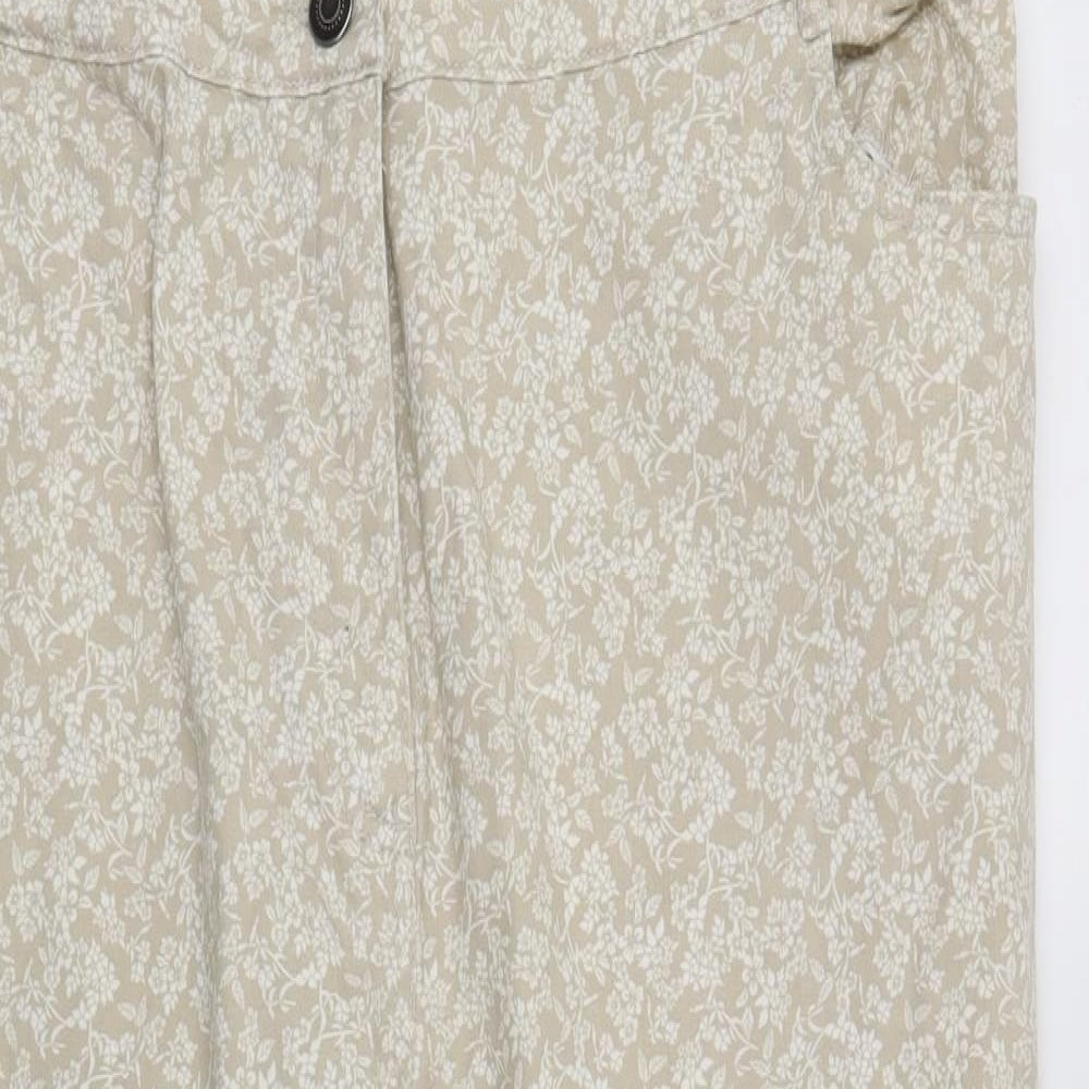 Bonmarché Womens Beige Floral  Straight Jeans Size 22 L23 in