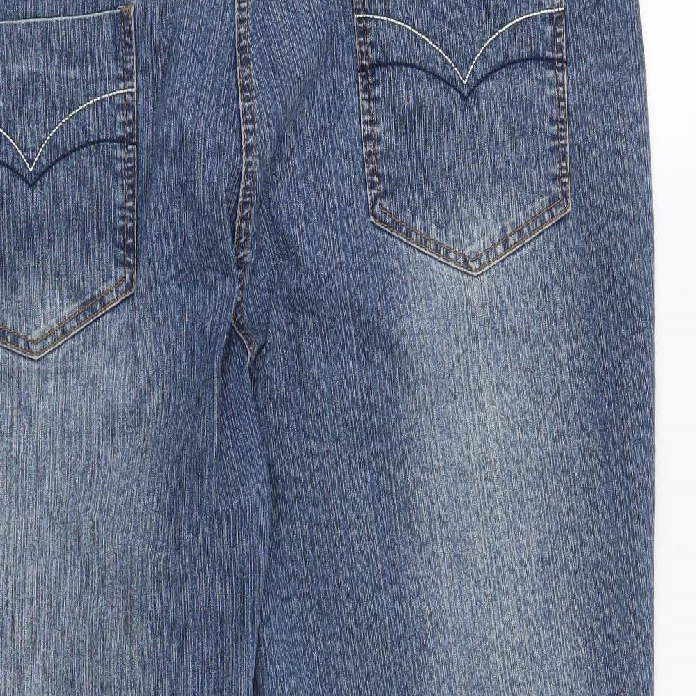 Bonmarché Womens Blue Floral  Straight Jeans Size 20 L21 in