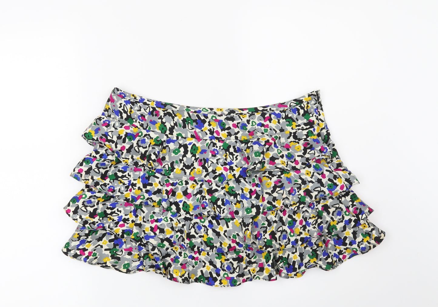 Topshop Womens Grey Floral  Mini Skirt Size 12