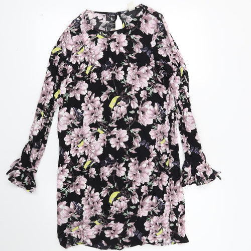 H&M Womens Black Floral  Shift  Size 4