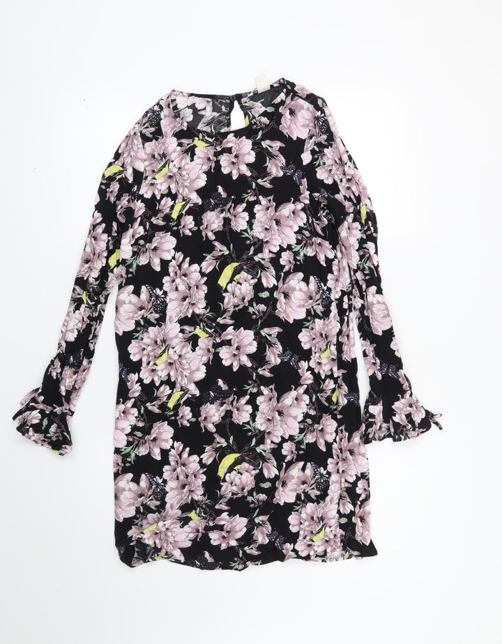H&M Womens Black Floral  Shift  Size 4