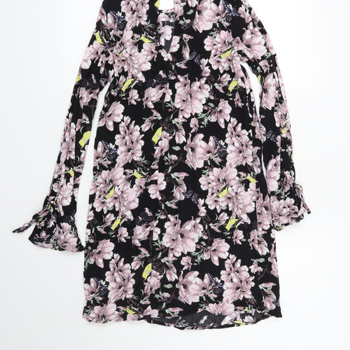 H&M Womens Black Floral  Shift  Size 4