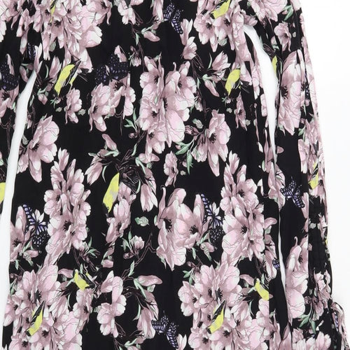 H&M Womens Black Floral  Shift  Size 4