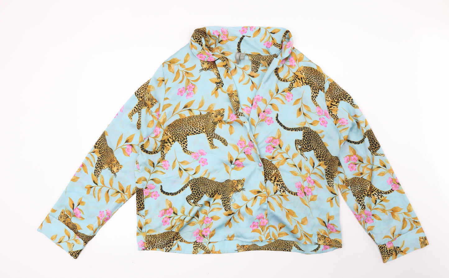 ASOS Womens Blue Solid  Top Pyjama Top Size 18  - Leopard