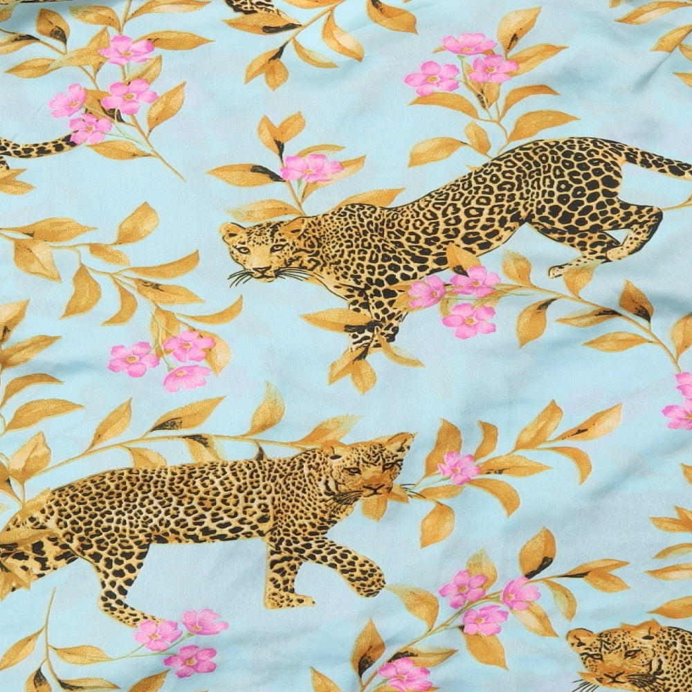 ASOS Womens Blue Solid  Top Pyjama Top Size 18  - Leopard