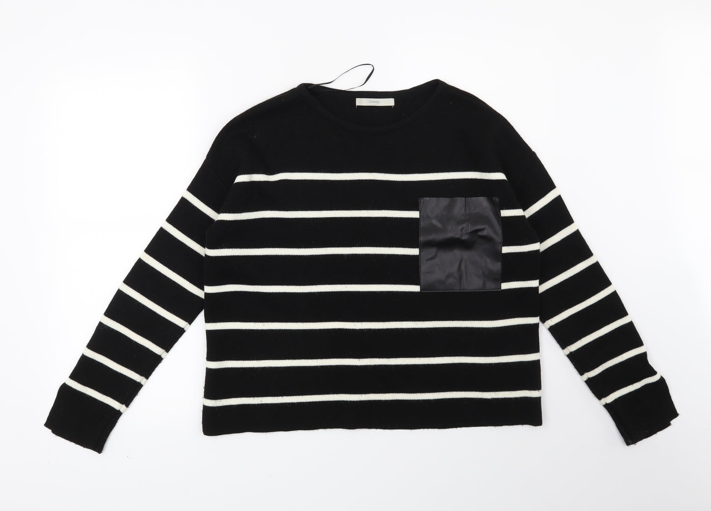 George Womens Black Striped  Pullover Jumper Size 10