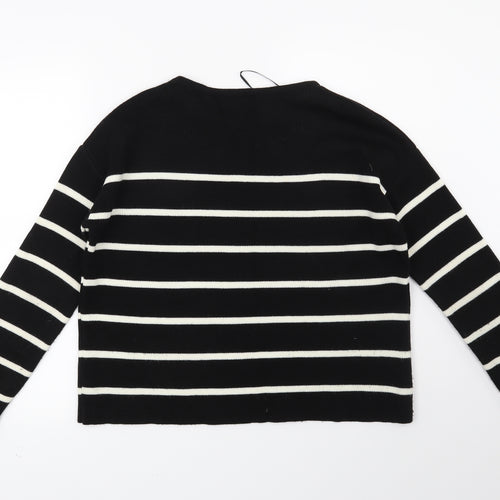 George Womens Black Striped  Pullover Jumper Size 10