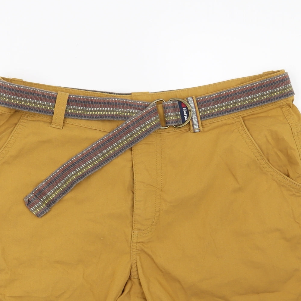 Sherpa Mens Yellow   Chino Shorts Size 34 in