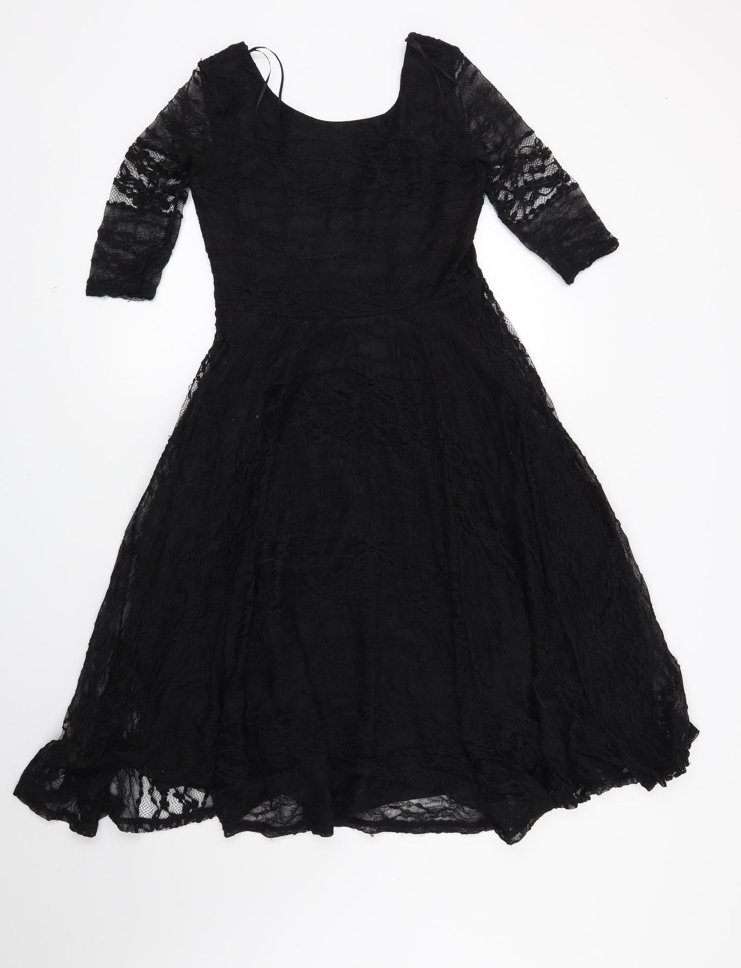 River Island Womens Black Geometric  Skater Dress  Size 8