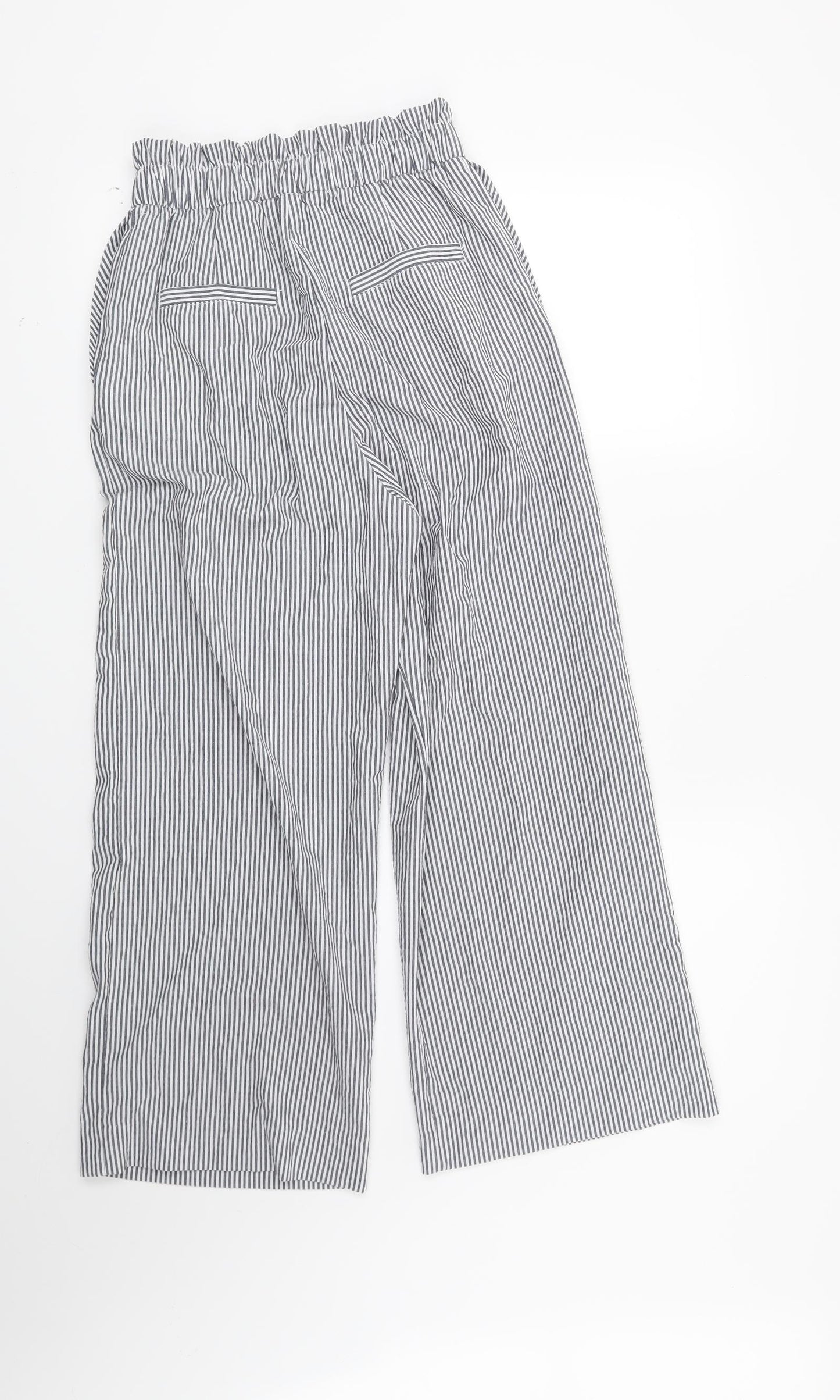 H&M Womens Blue Striped  Trousers  Size 6 L26 in