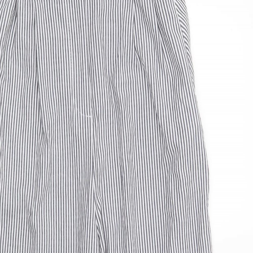 H&M Womens Blue Striped  Trousers  Size 6 L26 in