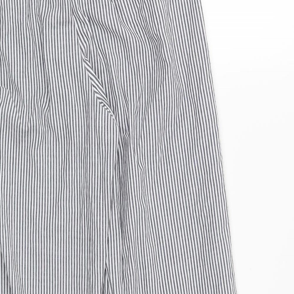 H&M Womens Blue Striped  Trousers  Size 6 L26 in
