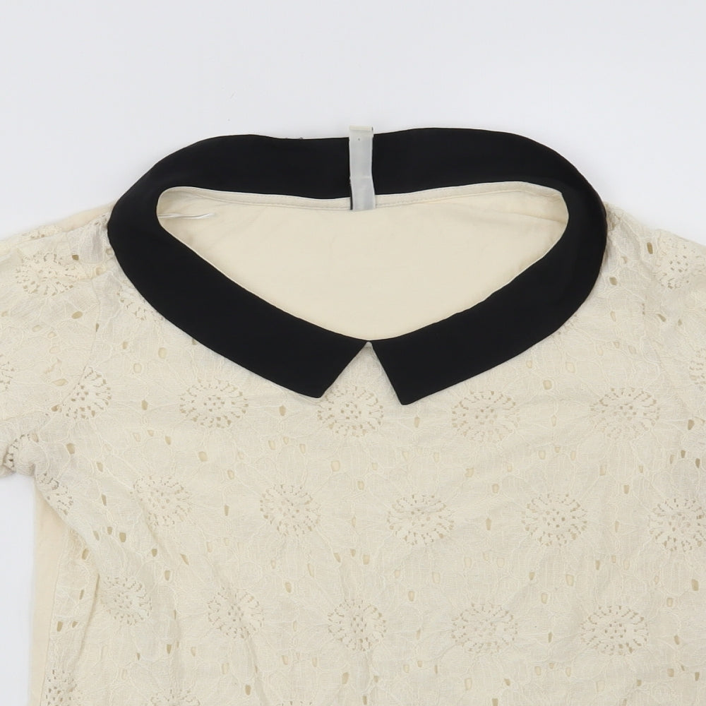 NEXT Womens Beige Floral  Basic Blouse Size 8