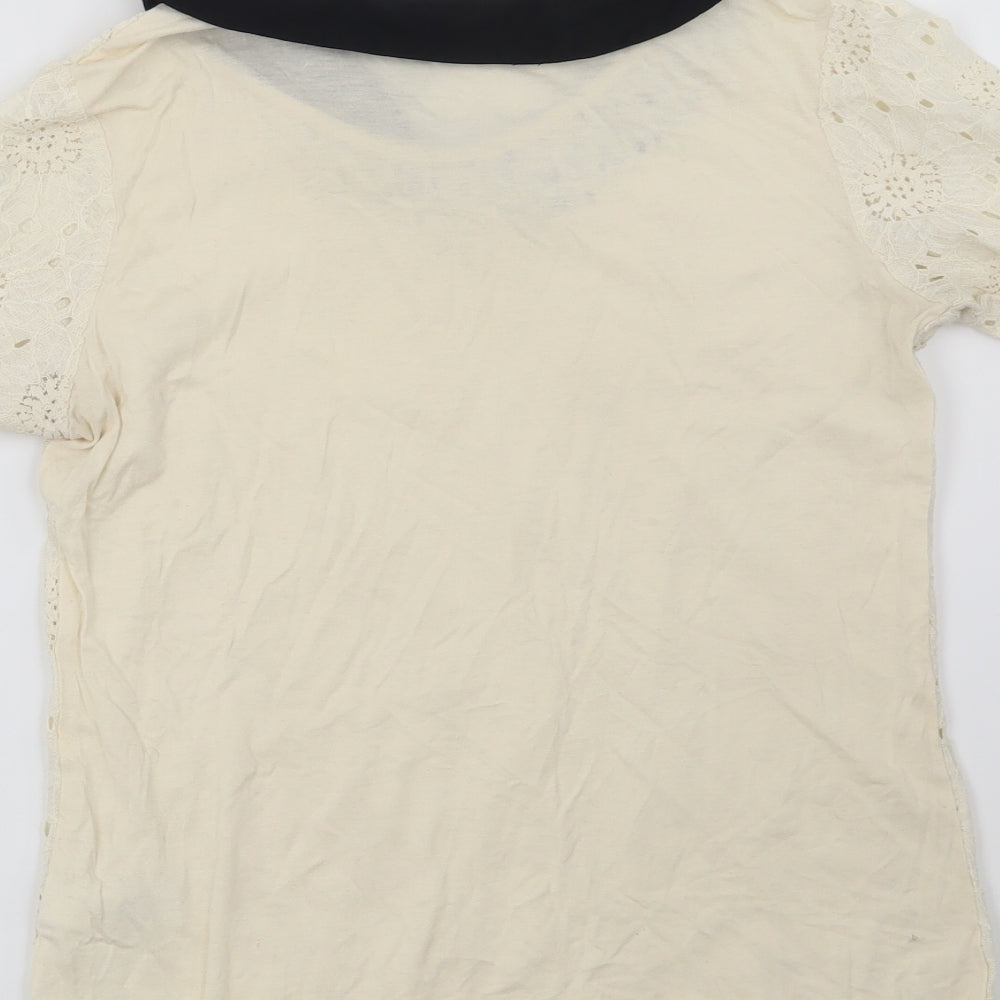 NEXT Womens Beige Floral  Basic Blouse Size 8