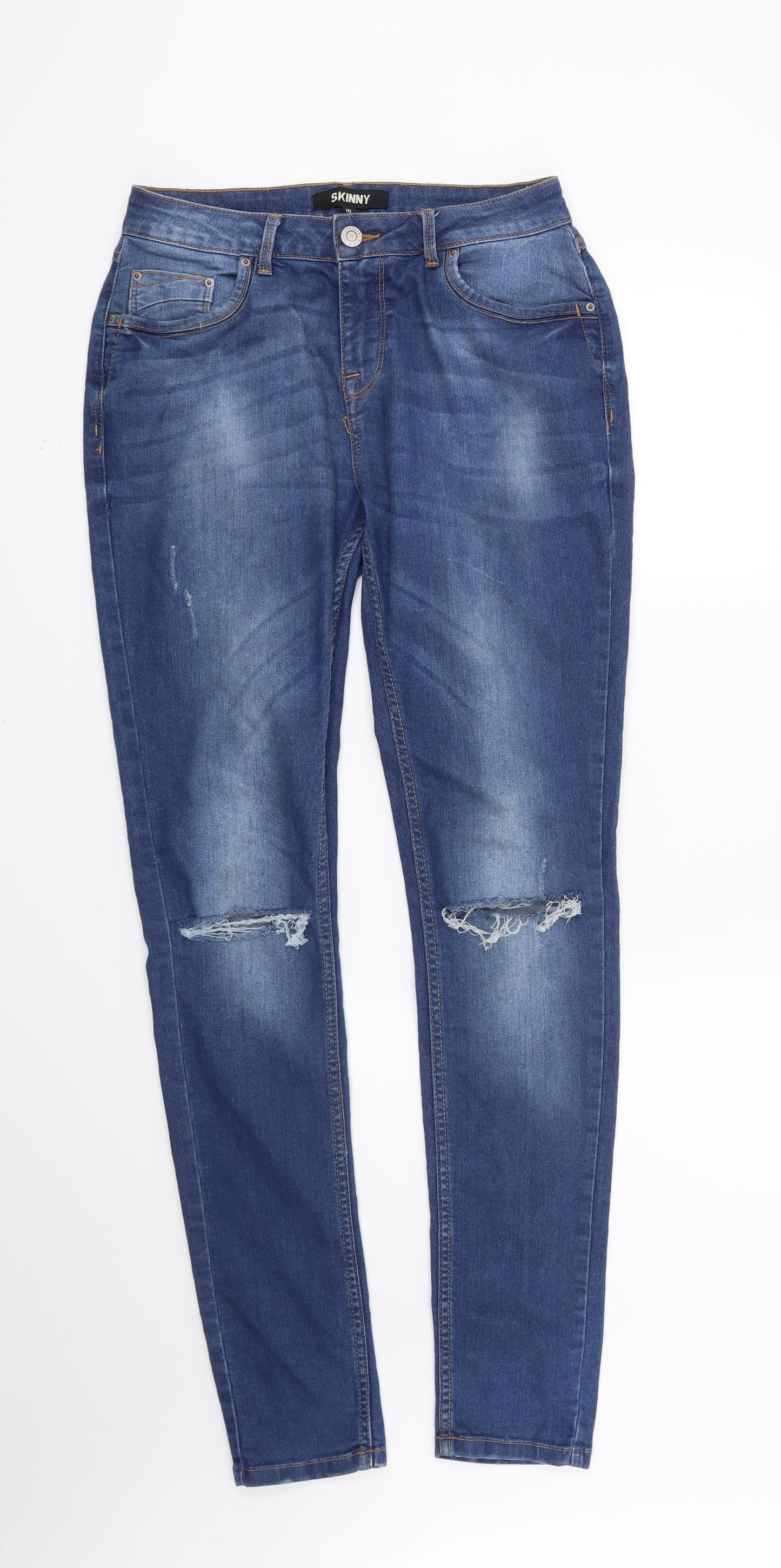 Peacocks Womens Blue   Skinny Jeans Size 10 L32 in