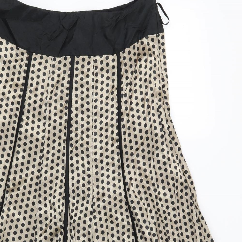NEXT Womens Gold Polka Dot  A-Line Skirt Size 10