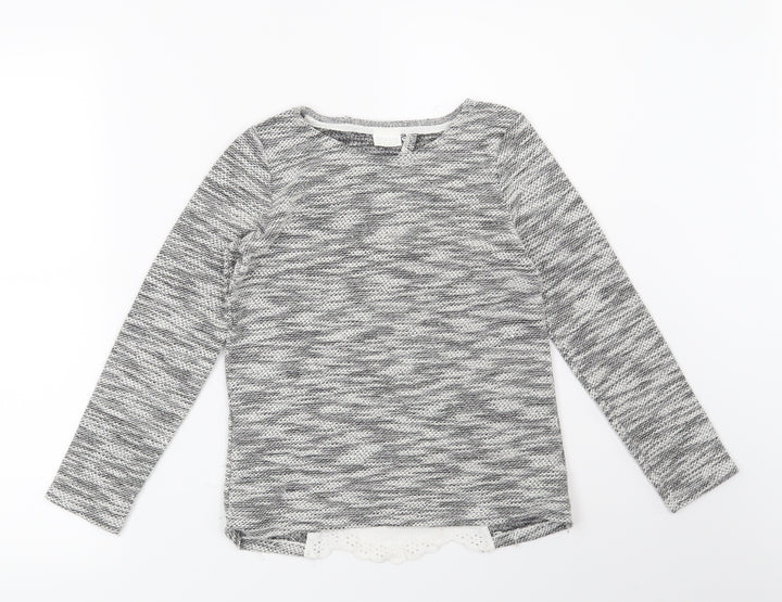 F&F Girls Grey Pullover Jumper Size 8-9 Years