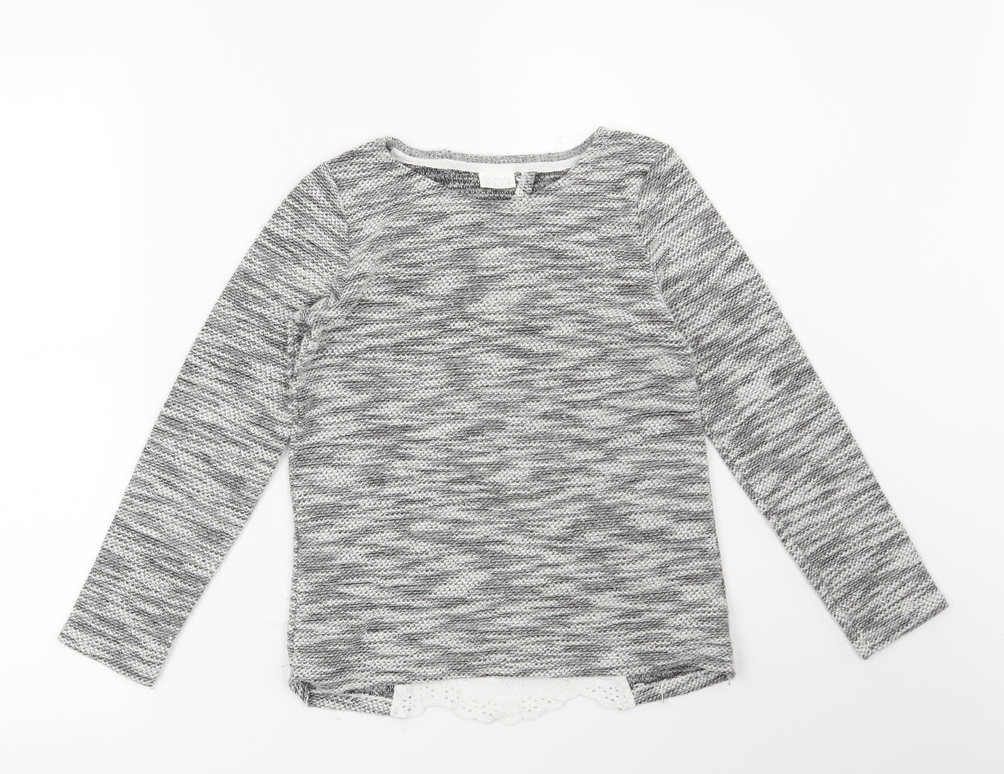 F&F Girls Grey   Pullover Jumper Size 8-9 Years