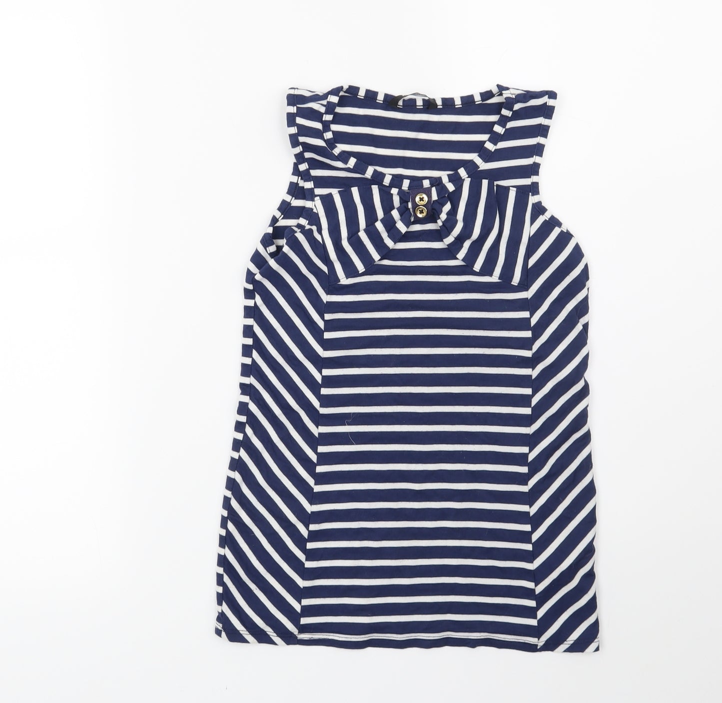 George Girls Blue Striped  Basic Blouse Size 7-8 Years