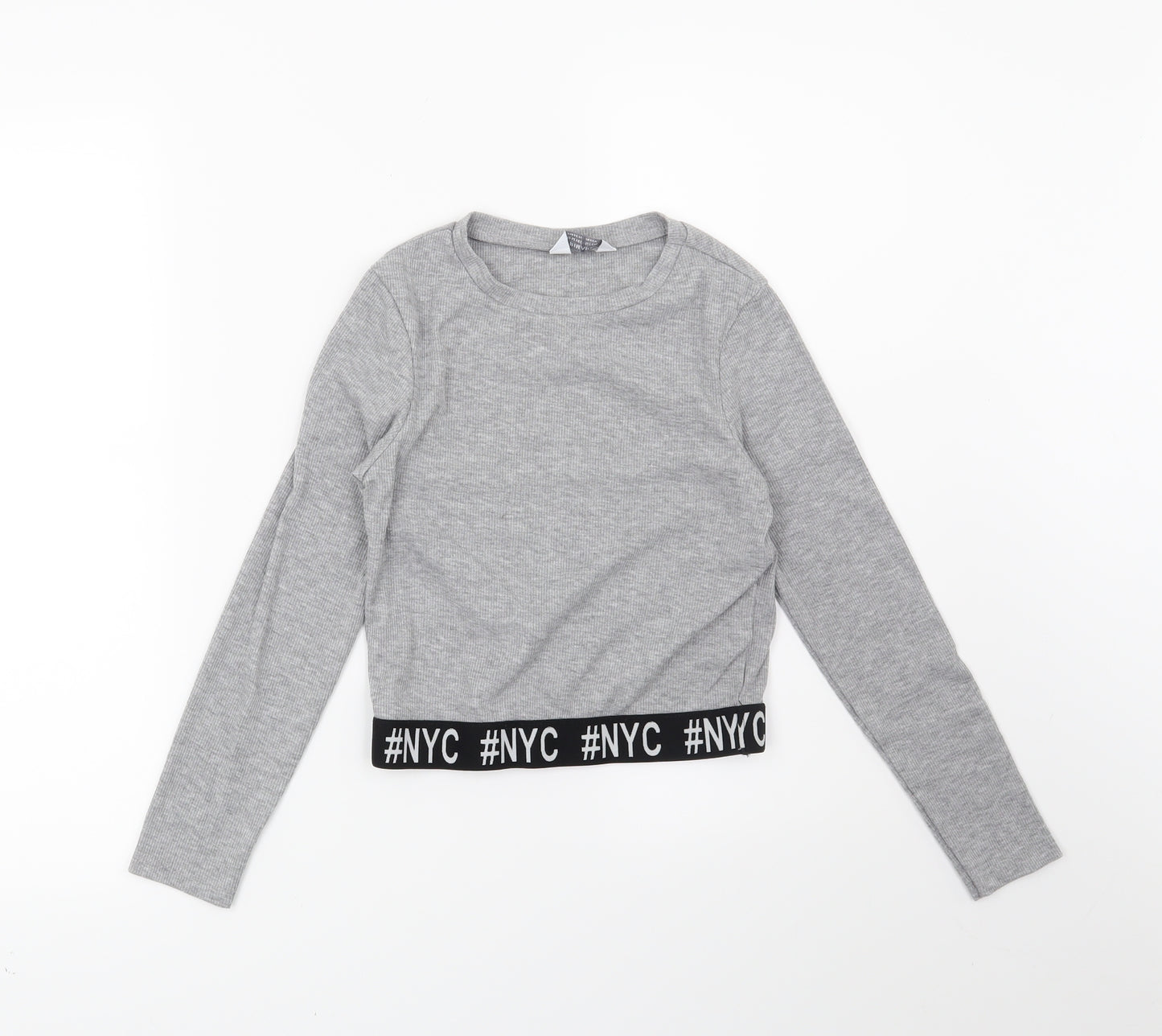 Primark Girls Grey   Basic T-Shirt Size 11-12 Years  - NYC