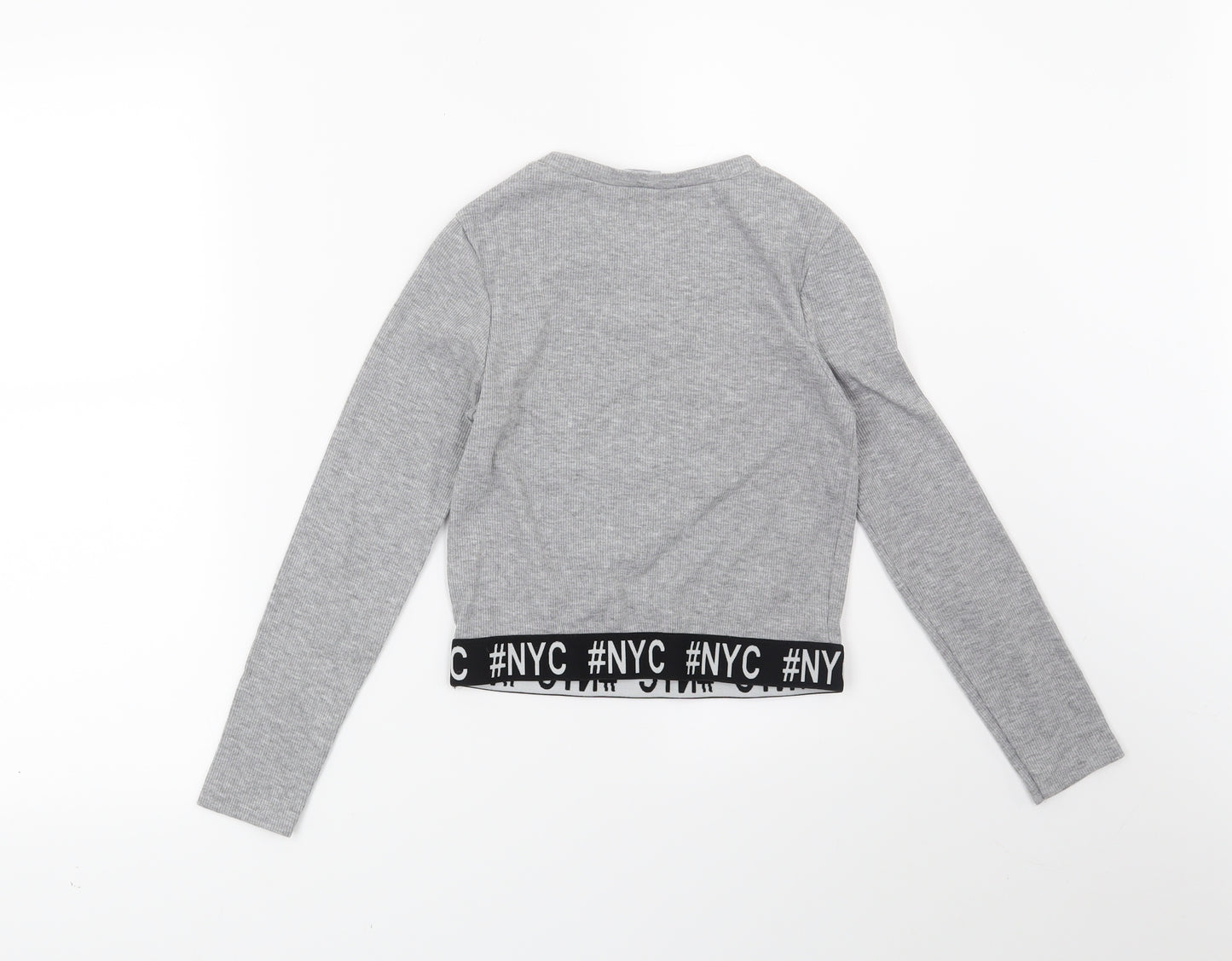Primark Girls Grey   Basic T-Shirt Size 11-12 Years  - NYC