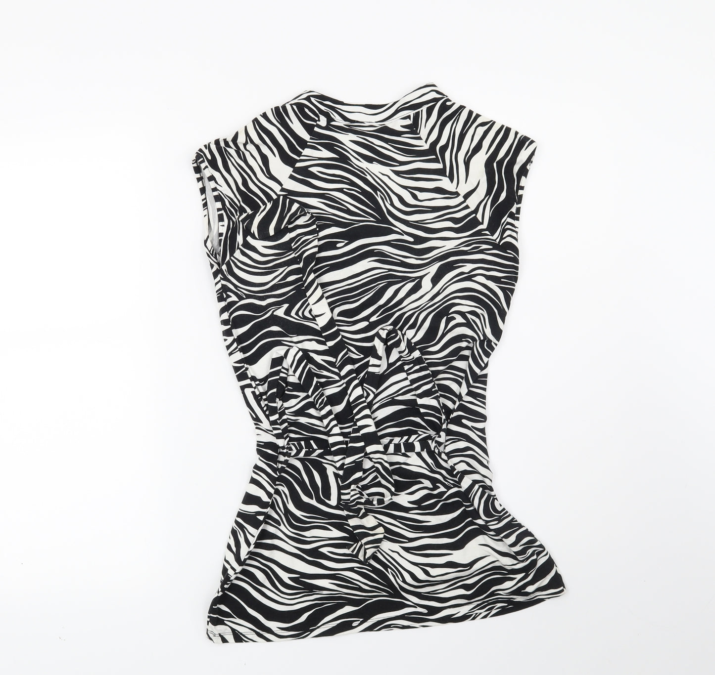 NEXT Womens Black Animal Print  Basic Blouse Size 10