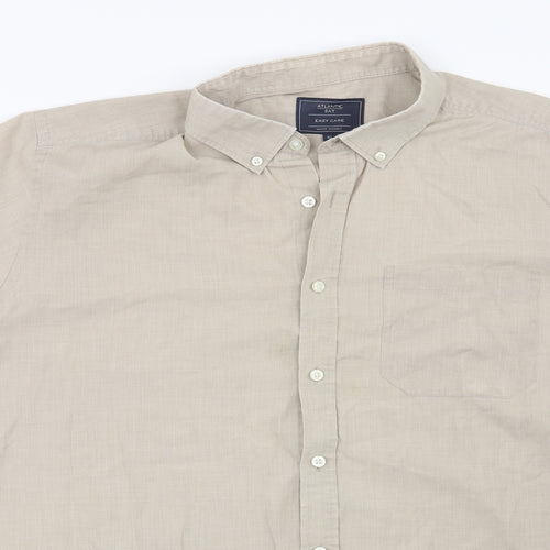 Atlantic Bay Mens Beige    Button-Up Size XL
