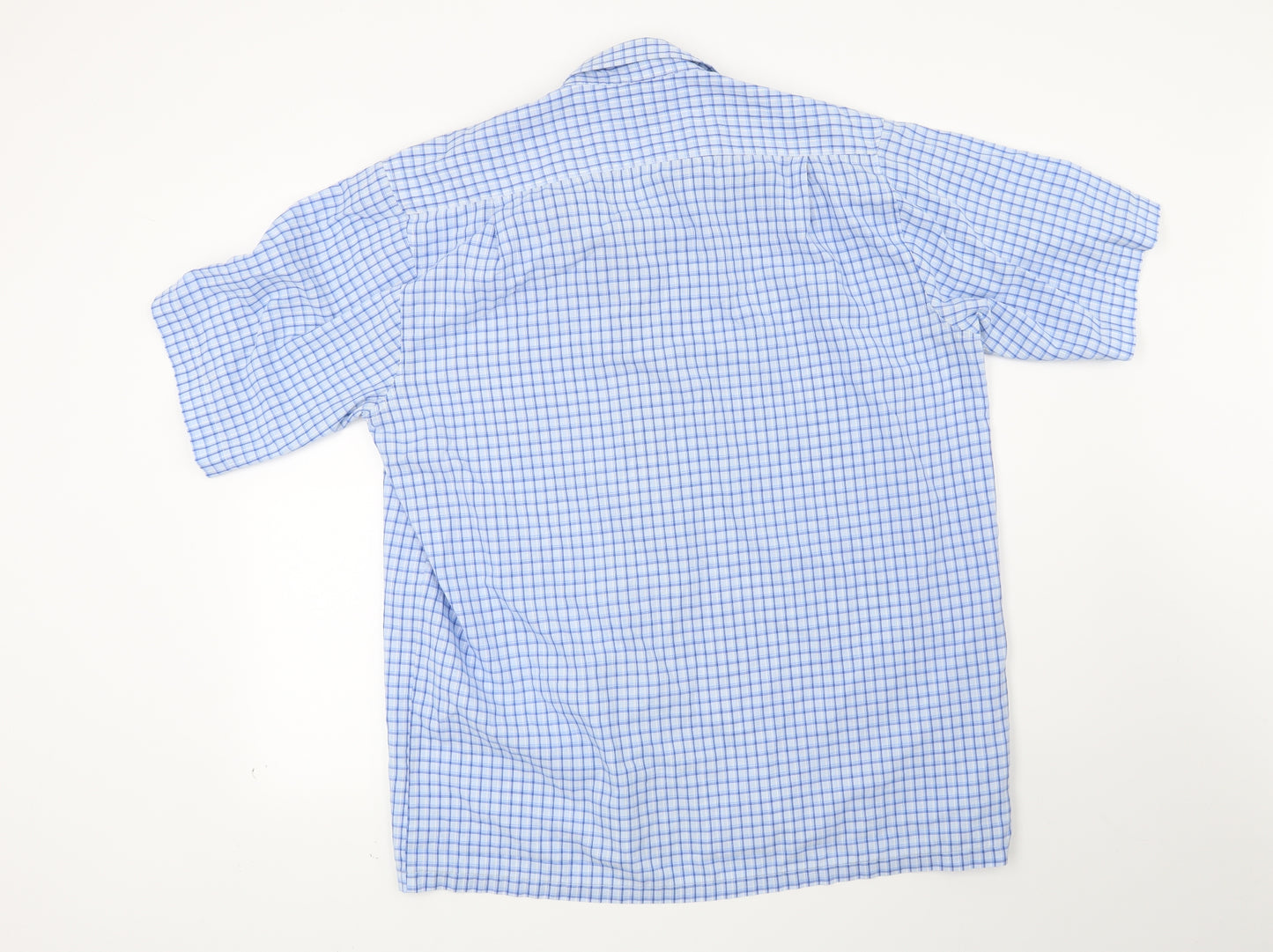 Giorgio Mens Blue Check   Button-Up Size XL
