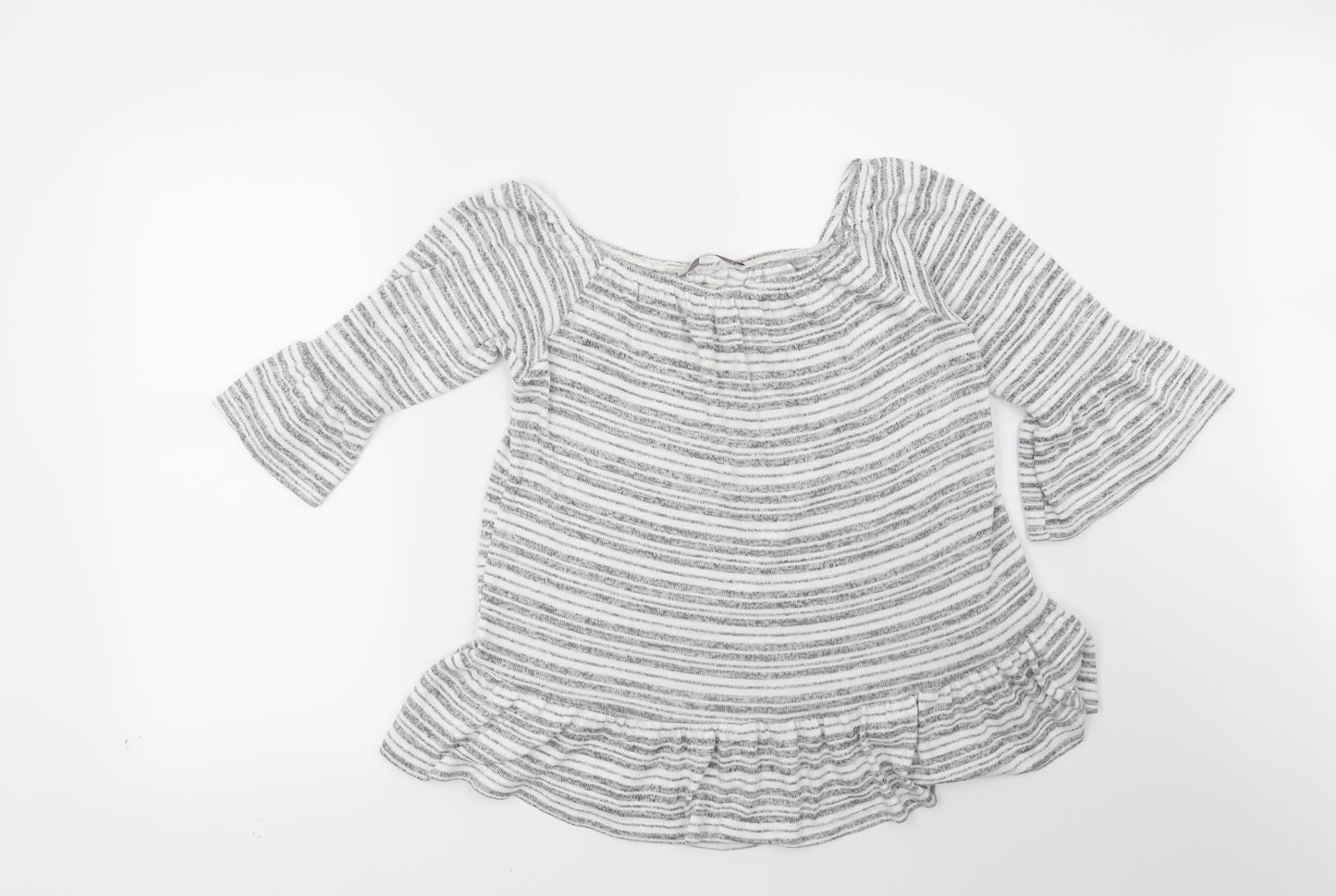 George Womens Grey Striped  Basic Blouse Size 16