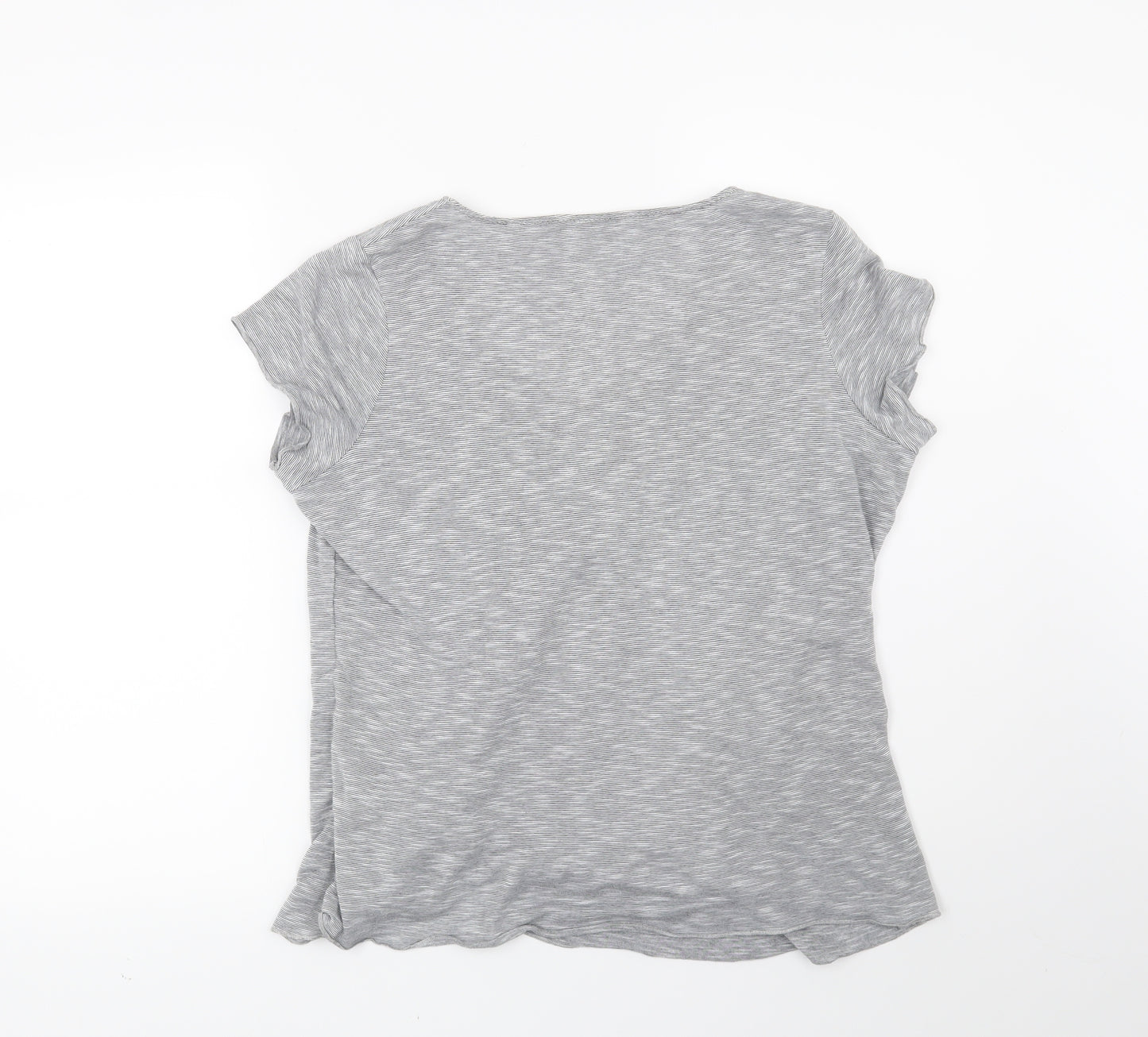 Per Una Womens Grey Striped  Basic T-Shirt Size 14