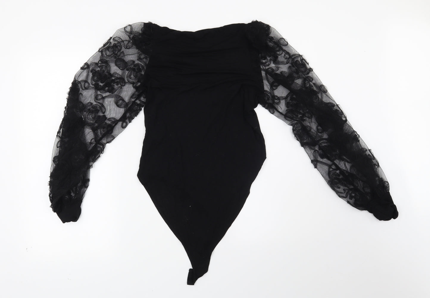 New Look Womens Black Geometric  Basic Blouse Size 12