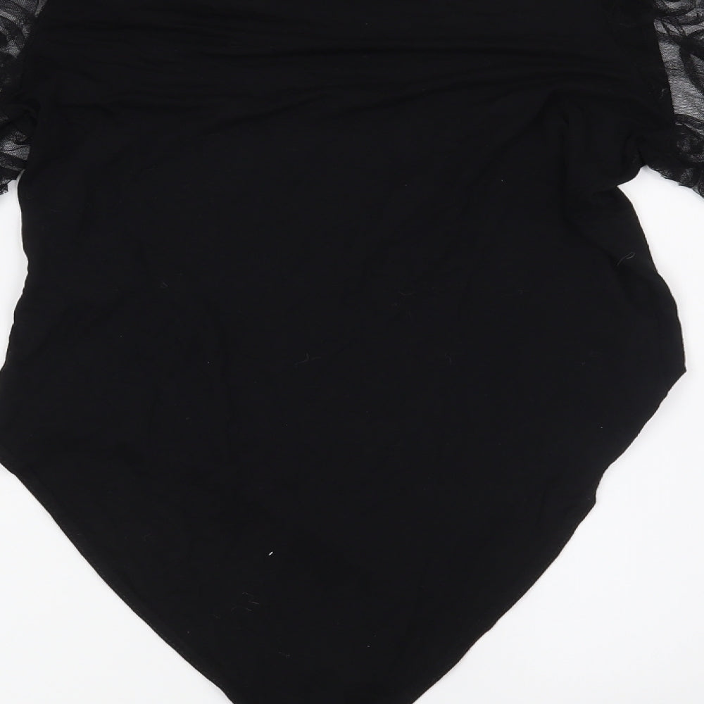 New Look Womens Black Geometric  Basic Blouse Size 12