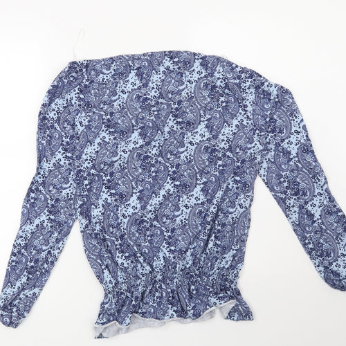 F&F Womens Blue Floral  Basic Blouse Size 10