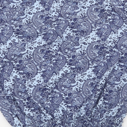 F&F Womens Blue Floral  Basic Blouse Size 10
