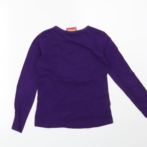 Preworn Girls Purple   Basic T-Shirt Size 7-8 Years  - Moshi Monsters