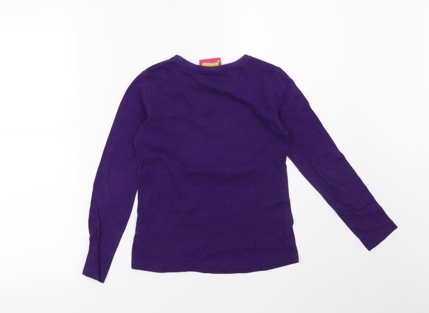 Preworn Girls Purple   Basic T-Shirt Size 7-8 Years  - Moshi Monsters