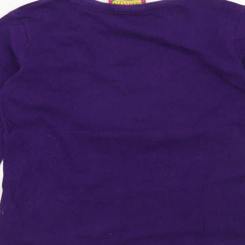 Preworn Girls Purple   Basic T-Shirt Size 7-8 Years  - Moshi Monsters