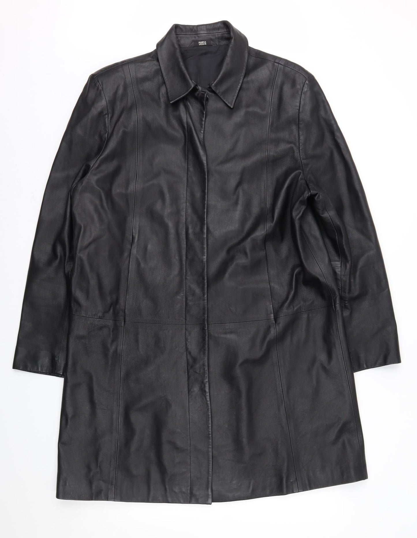 Marks and Spencer Womens Black   Overcoat Coat Size 18