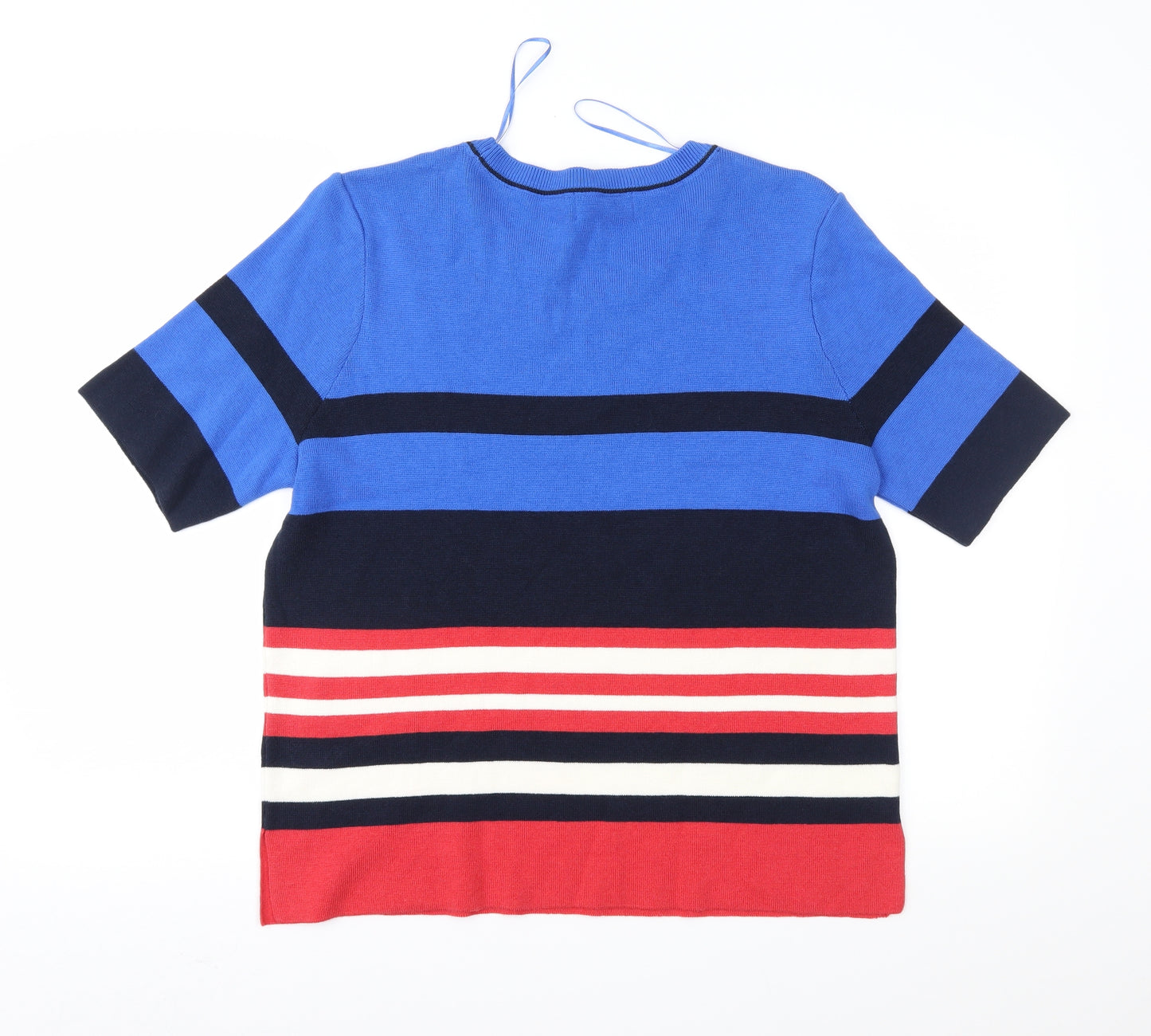 TU Womens Blue Striped Knit Pullover Jumper Size 16