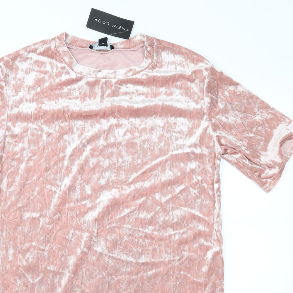 New Look Womens Pink  Velour Shift  Size 10