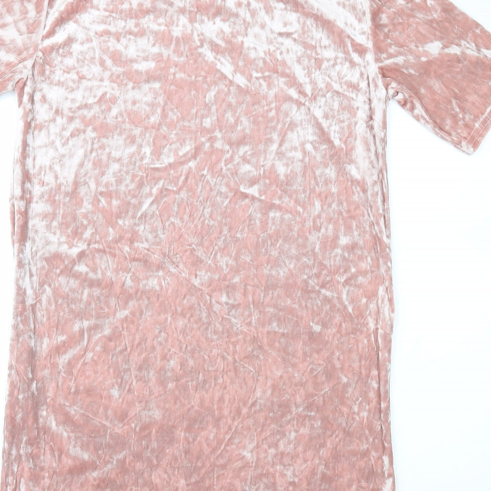 New Look Womens Pink  Velour Shift  Size 10