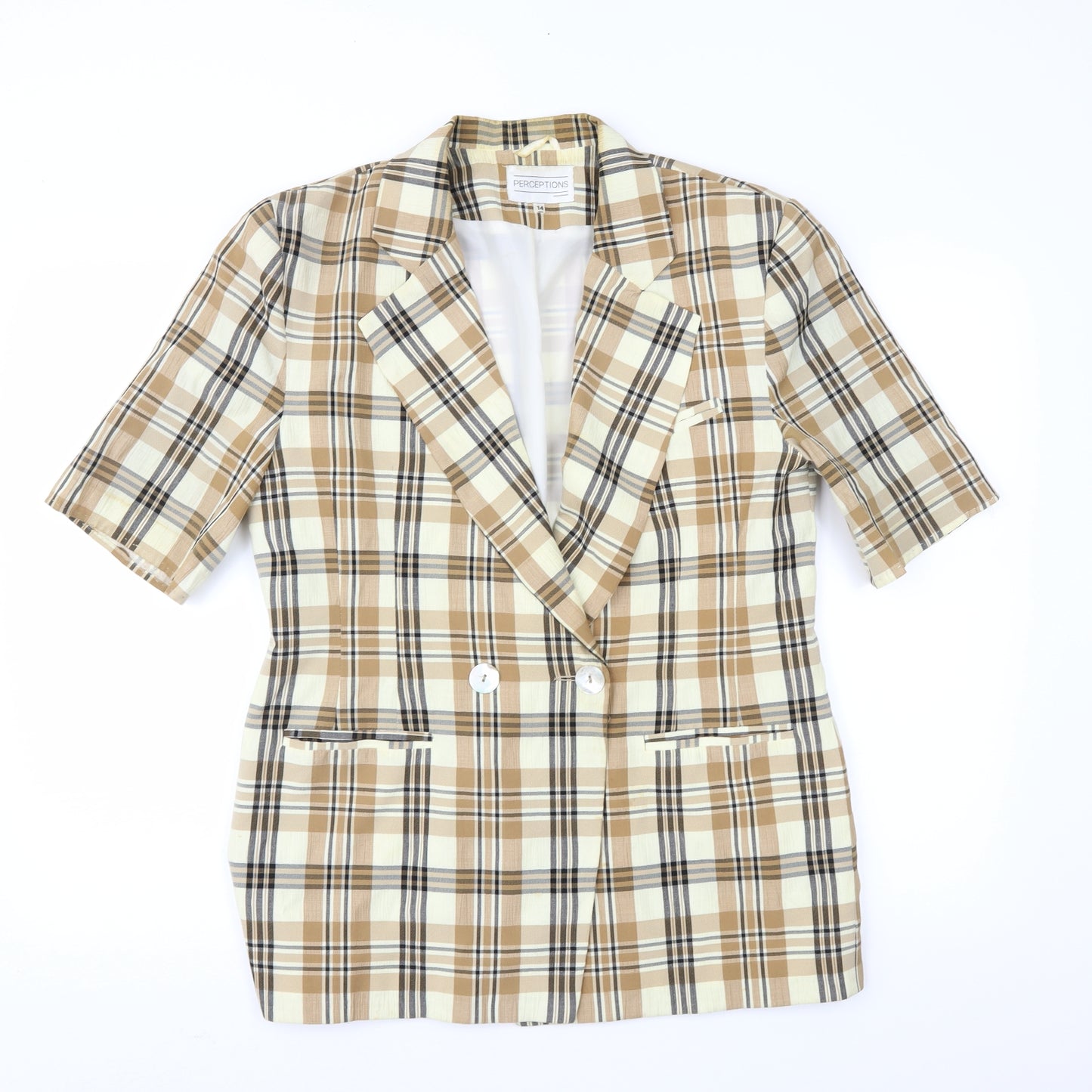 Perceptions Womens Brown Check  Jacket  Size 14