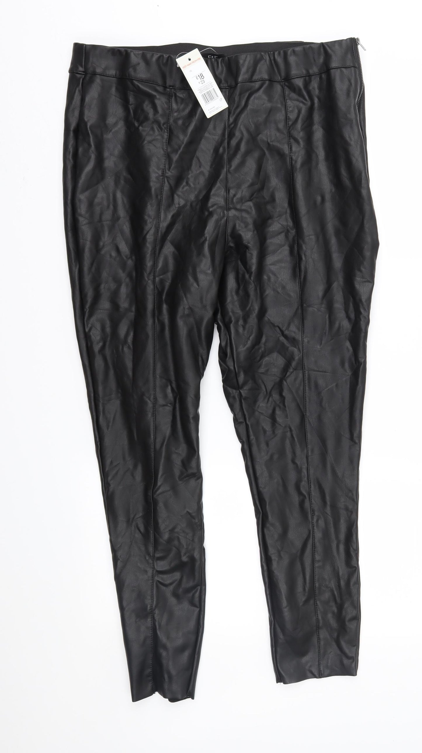 F&F Womens Black   Trousers  Size 18 L26 in