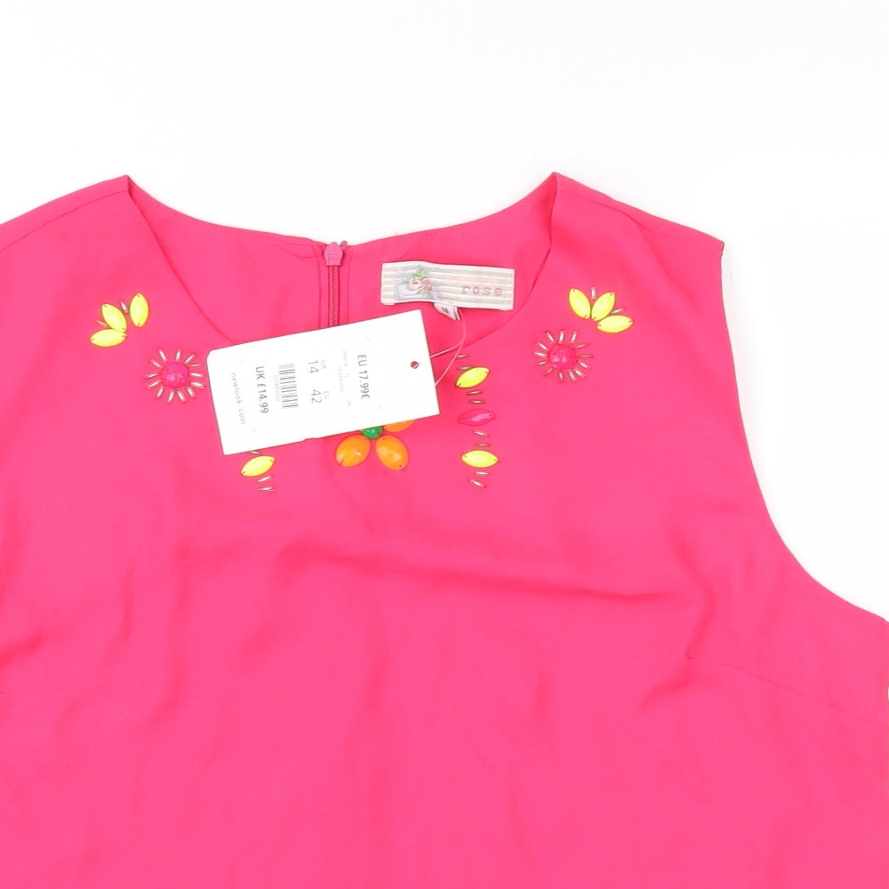 Cameo Rose Womens Pink   Basic Blouse Size 14