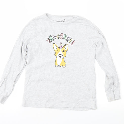 Primark Girls Grey   Basic T-Shirt Size 7-8 Years