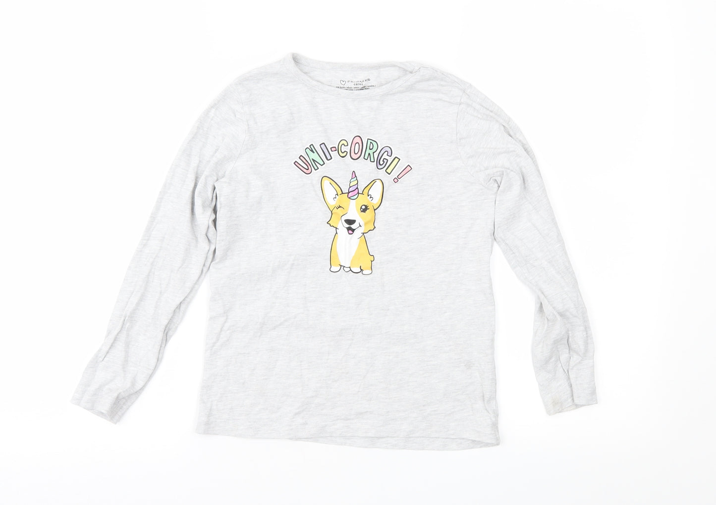 Primark Girls Grey   Basic T-Shirt Size 7-8 Years