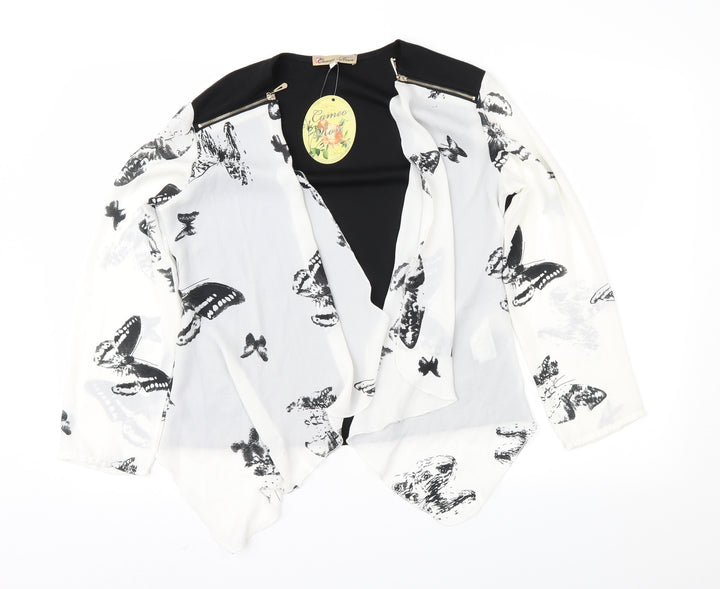 New Look Womens White Geometric Jacket Size 10