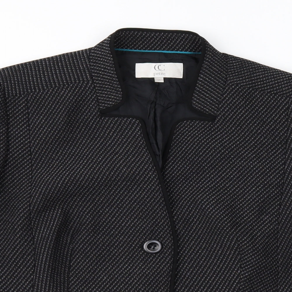 Country Casuals Womens Black Geometric  Jacket  Size 14