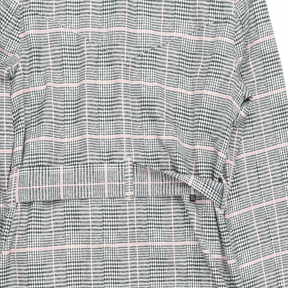 F&F Womens Black Houndstooth  Trench Coat Coat Size 12