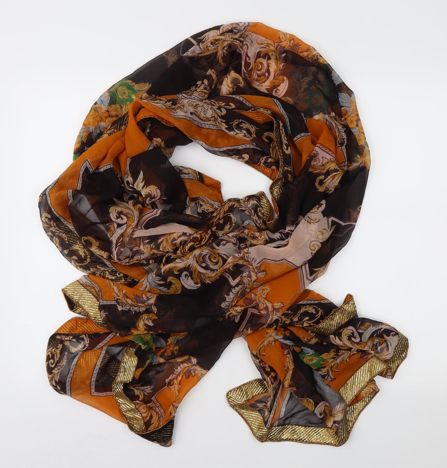 Preworn Womens Brown Paisley   Shawl/Wrap